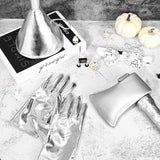 Tin Man Costume Accessory Set – Silver Funnel Hat, Axe, Gloves & Heart Patch 🌪️❤️✨