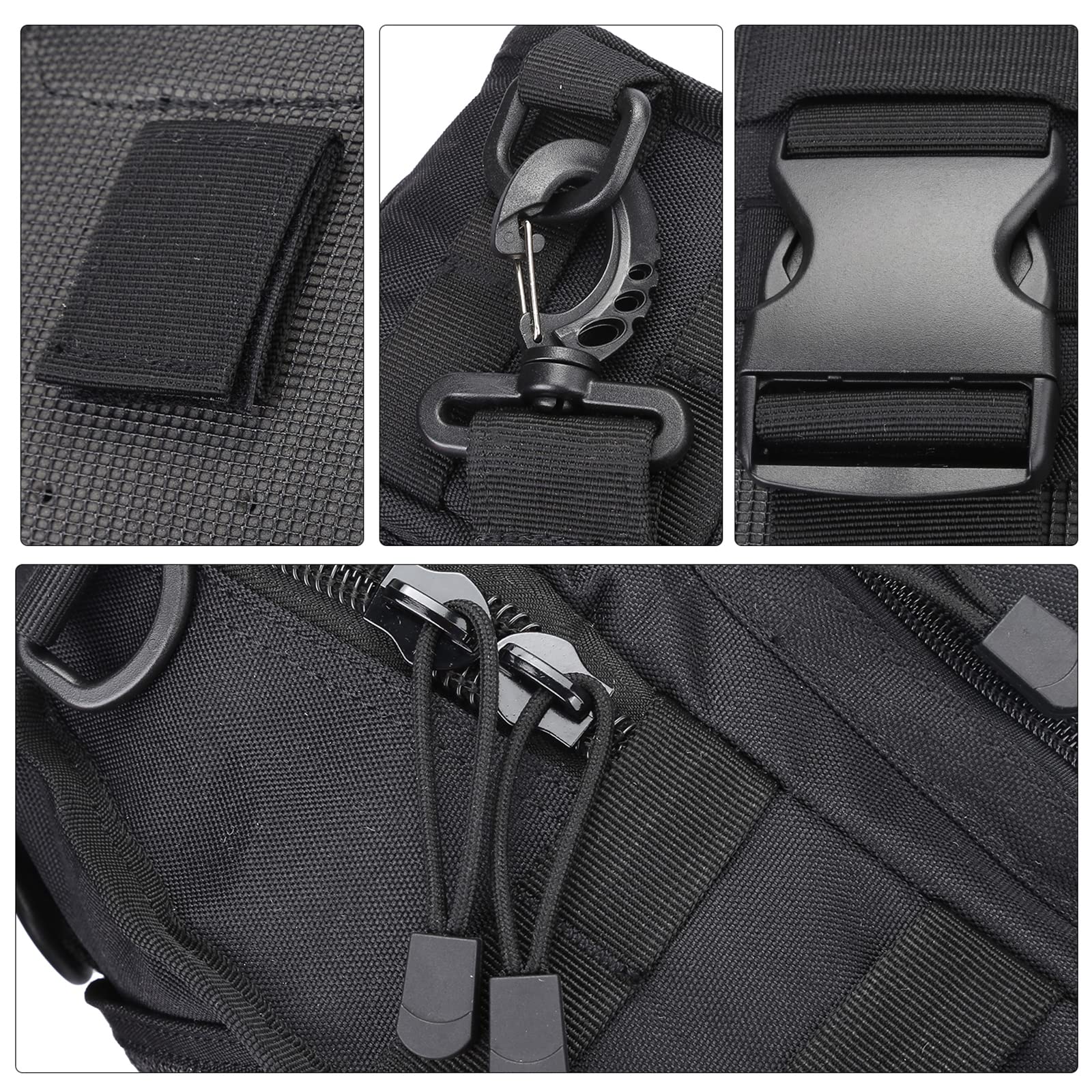 G4FREE Tactical Sling Backpack – Lightweight Military-Style EDC Shoulder & Chest Bag for Outdoor Use (Black)