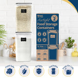 XL 6.5L Airtight Food Storage Containers (2-Pack) – BPA-Free Leak-Proof Stackable Pantry Canisters with Labels
