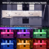 RGB Under Cabinet Lights with App & 40-Key Remote – 16 Million Colors, Music Sync & Dimmable White (Multicolor)