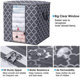 Large Capacity Clothes Storage Bag (100L) – Breathable Fabric Organizer with Clear Window & Reinforced Handles