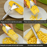 Stainless Steel Corn Peeler Tool – Sharp Serrated Blade Corn Kernel Stripper