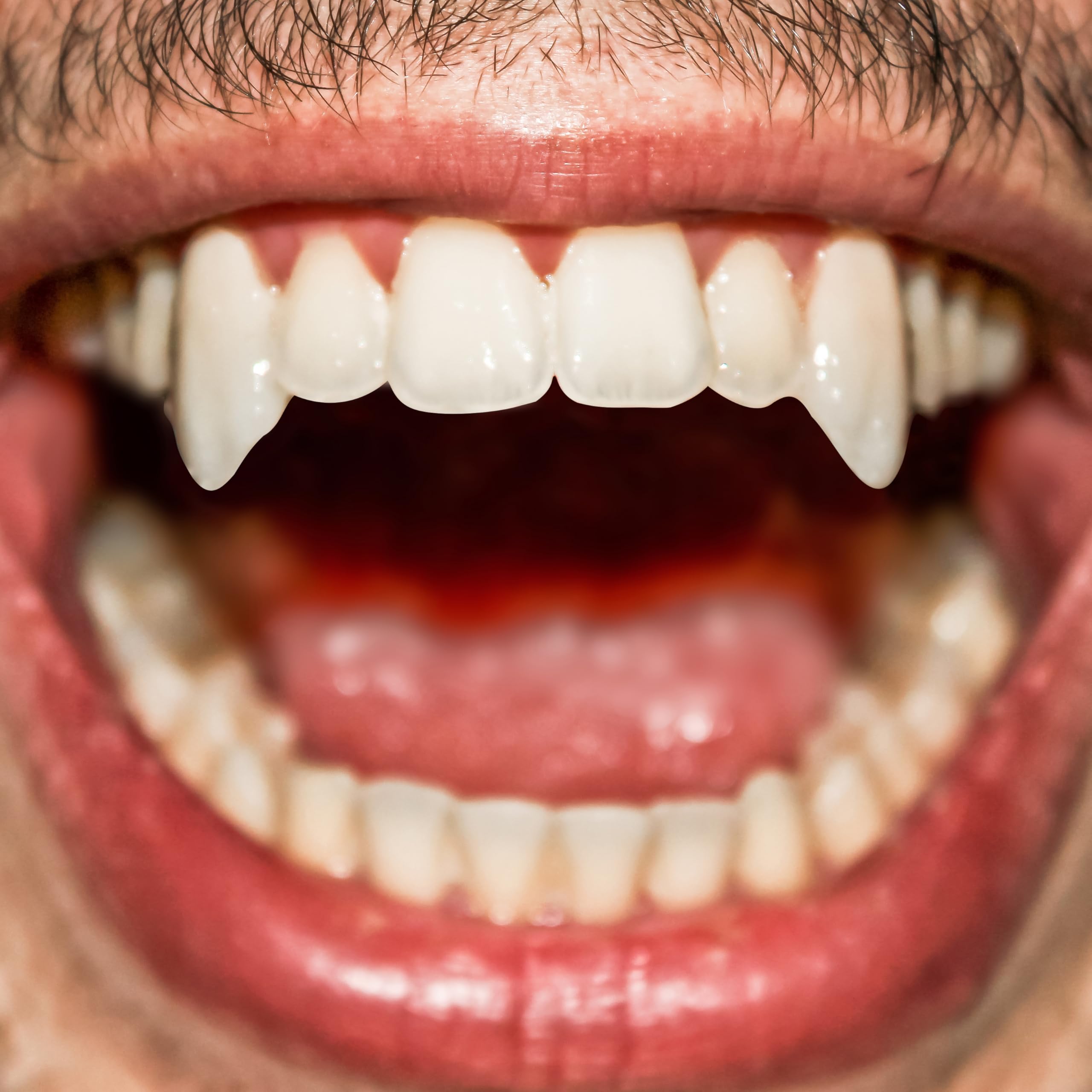 Retractable Vampire Fangs Set – 3 Sizes (13mm, 15mm, 17mm) Non-Toxic Reusable Teeth for Adults & Kids