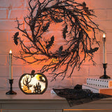 BOO Halloween Light-Up Wooden Signs – 2-Pack Multicolor Tabletop Décor with Pumpkins, Ghosts & LED Lights
