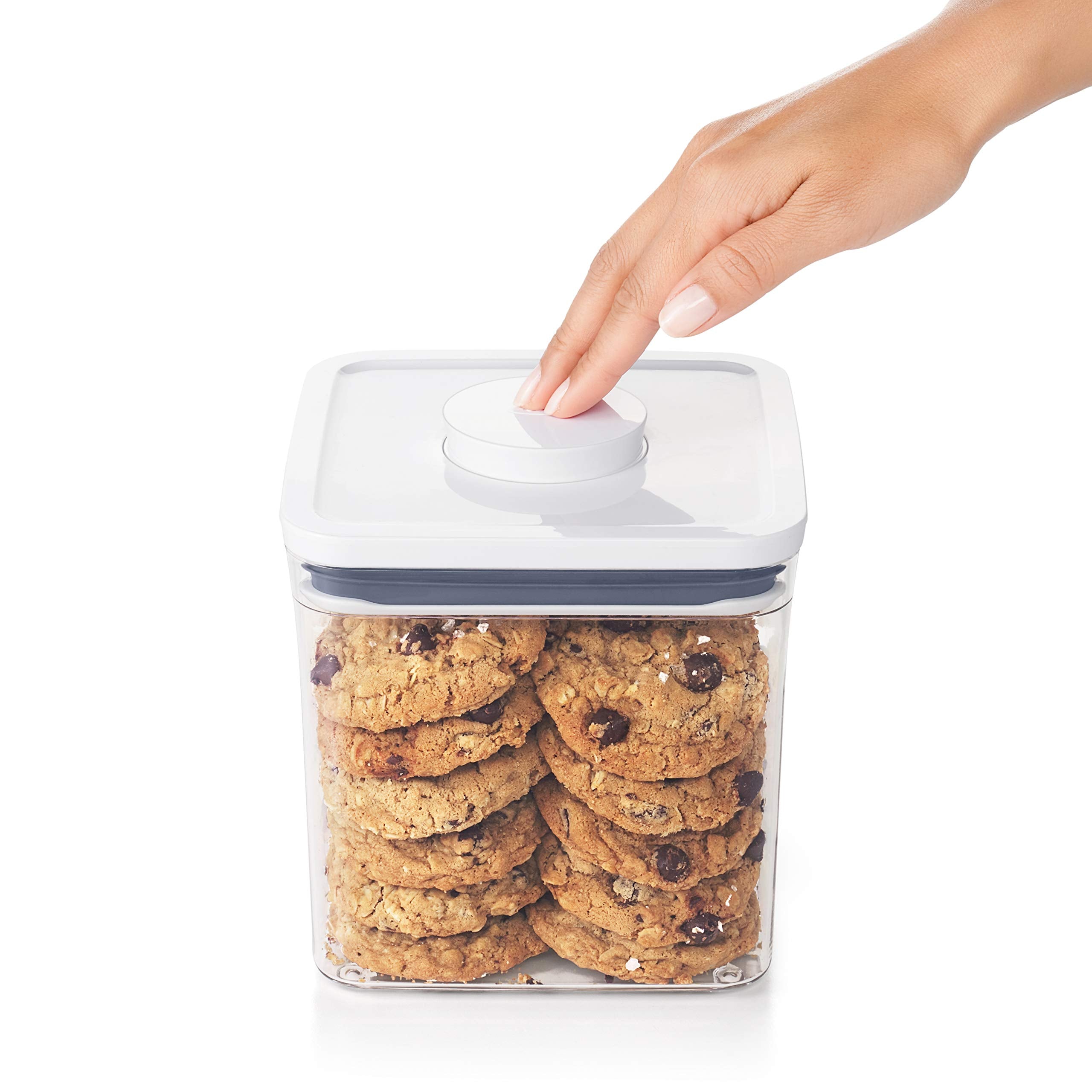 Airtight POP Food Storage Containers Set – 5-Piece Stackable Pantry Canisters (White)