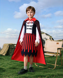 Kids Deluxe Pirate Costume Set – 10 Piece Black Outfit with Cloak, Hat, Sword, Map & Accessories for Halloween and Cosplay