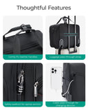 Bagsmart Rolling Laptop Briefcase with Wheels for 17.3-Inch Laptop & TSA Lock – Black