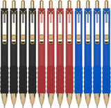 12-Pack Gold Retractable Black Ink Ballpoint Pens