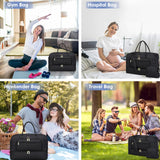 LUOCIP Large Women’s Travel Duffle Bag – Carry-On Weekender with Wet Pocket, Shoe Compartment & Toiletry Bag (Black)