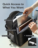HOTOR Flight Approved Travel Backpack with Suitcase-Style Opening, 15.6” Laptop Compartment – Black