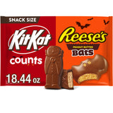 KIT KAT & REESE’S Assorted Milk Chocolate Snack Size Candy – 30 Count Halloween Bag (18.44 oz)