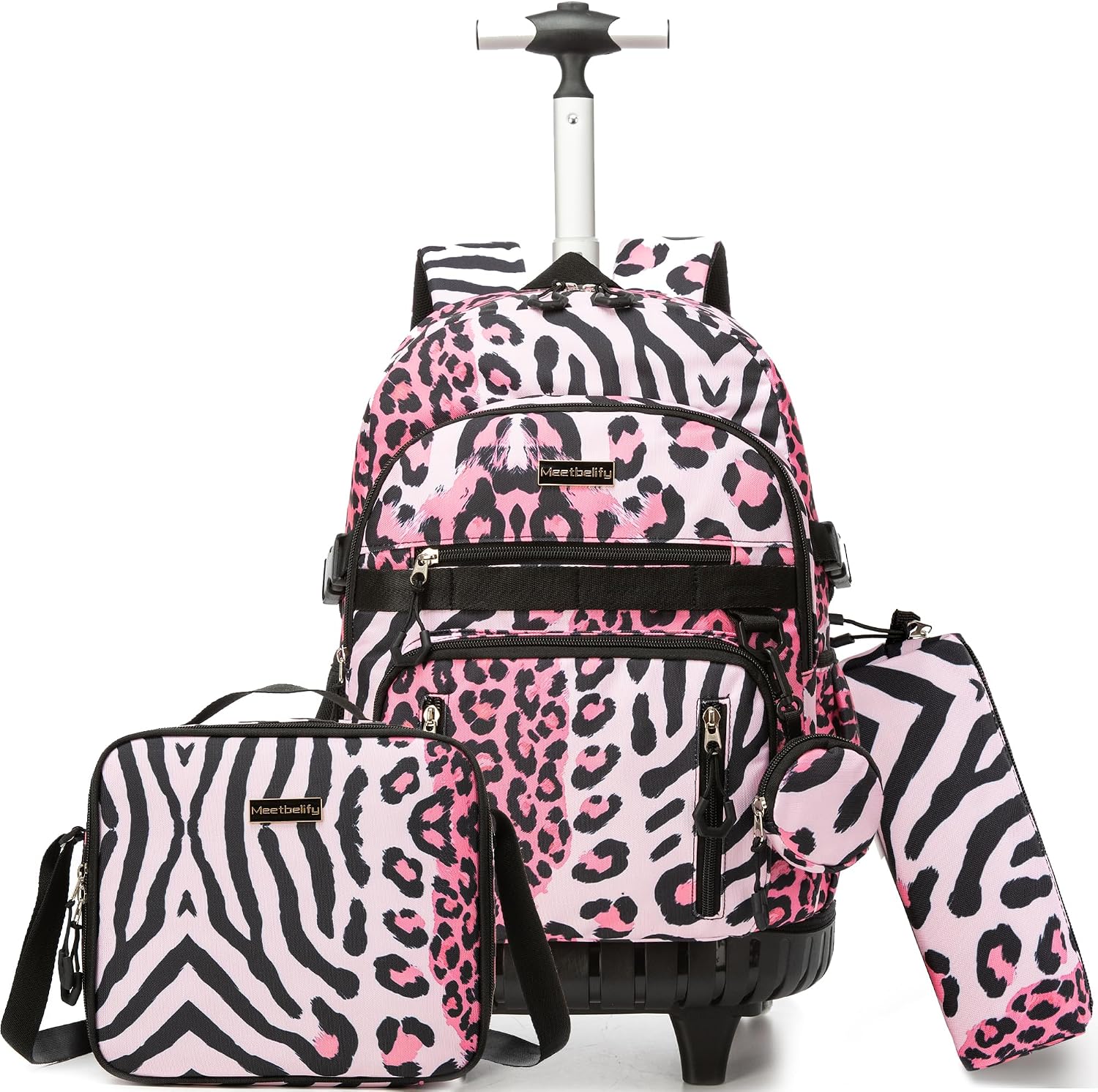 16.5-Inch Rolling School Backpack Set with Lunch Bag