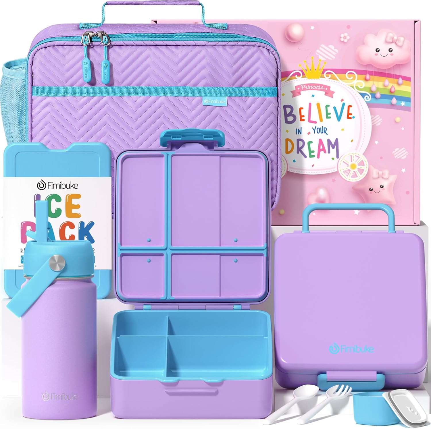 Space 7-Piece Bento Lunch Set with 14 oz Bottle
