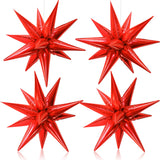 Red Starburst Foil Balloons – 50 Pack (20x6") Metallic Spike Star Balloons for Parties & Events