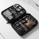 Travel Electronics Organizer Case – Portable Cable Organizer Bag with Dual Zippers, Mesh Pockets & Elastic Loops for Chargers, SD Cards, Power Banks and Accessories
