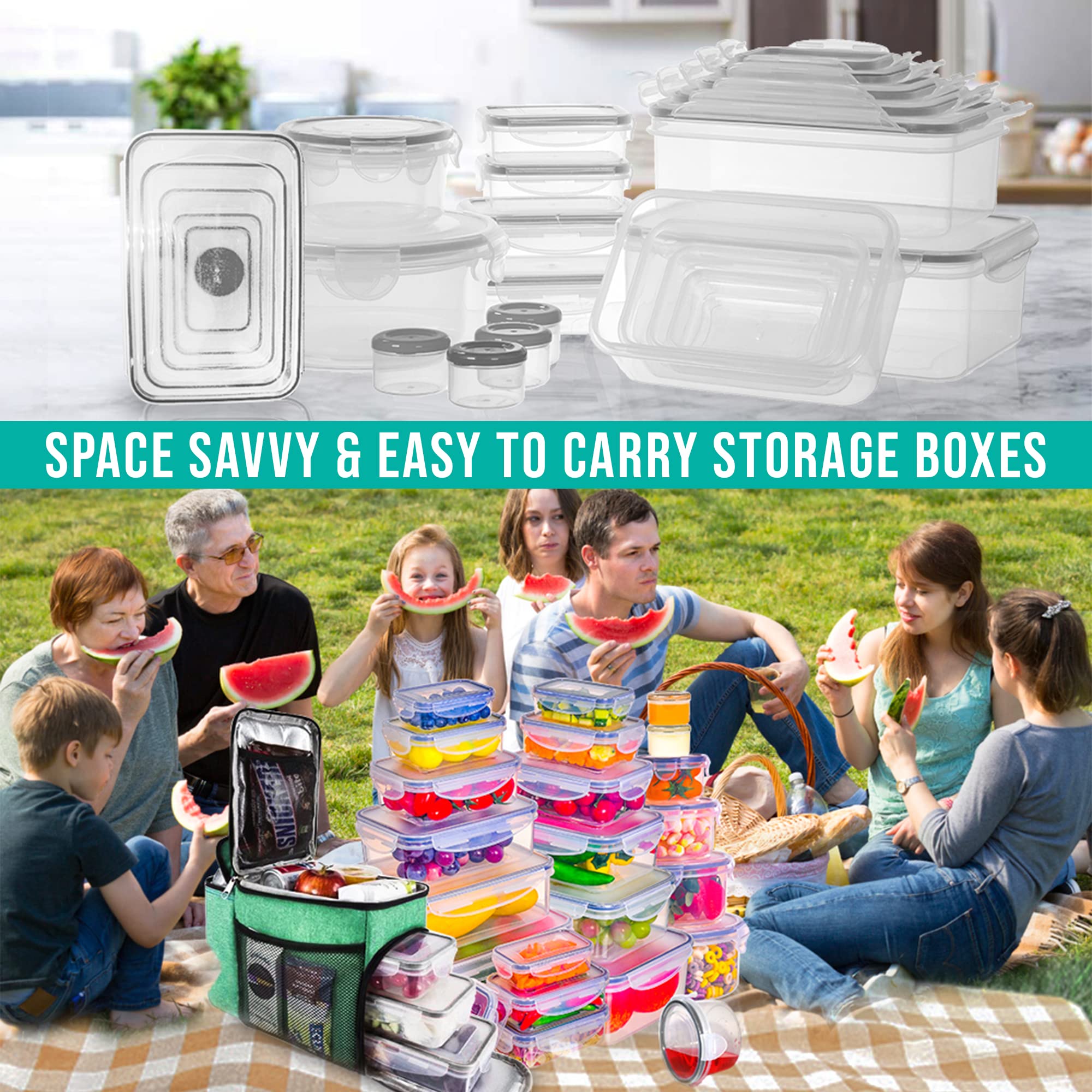 50-Piece Airtight Food Storage Containers Set – Leakproof Stackable Meal Prep Containers with Lids-