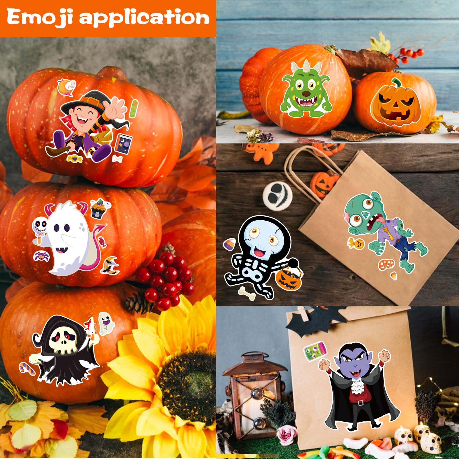 Halloween Make-A-Face Sticker Set for Kids – 32 Sheets, 16 Spooky Styles (Halloween 16 Style)