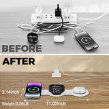 Magnetic 3-in-1 Wireless Charging Station for iPhone, Apple Watch & AirPods – Foldable Fast Travel Charger Stand B-White