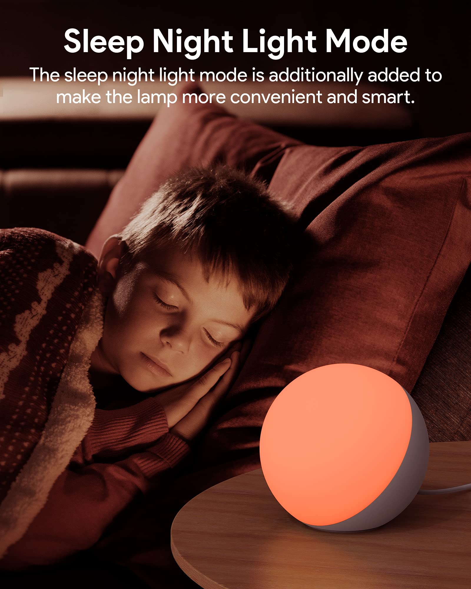 Hifree Smart Bedside Lamp with Alexa & Google Voice Control – RGB Night Light with App & Timer (White)