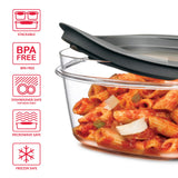 28-Piece Tritan Food Storage Containers Set – BPA-Free Stackable Containers with Universal Lids (Clear & Grey)