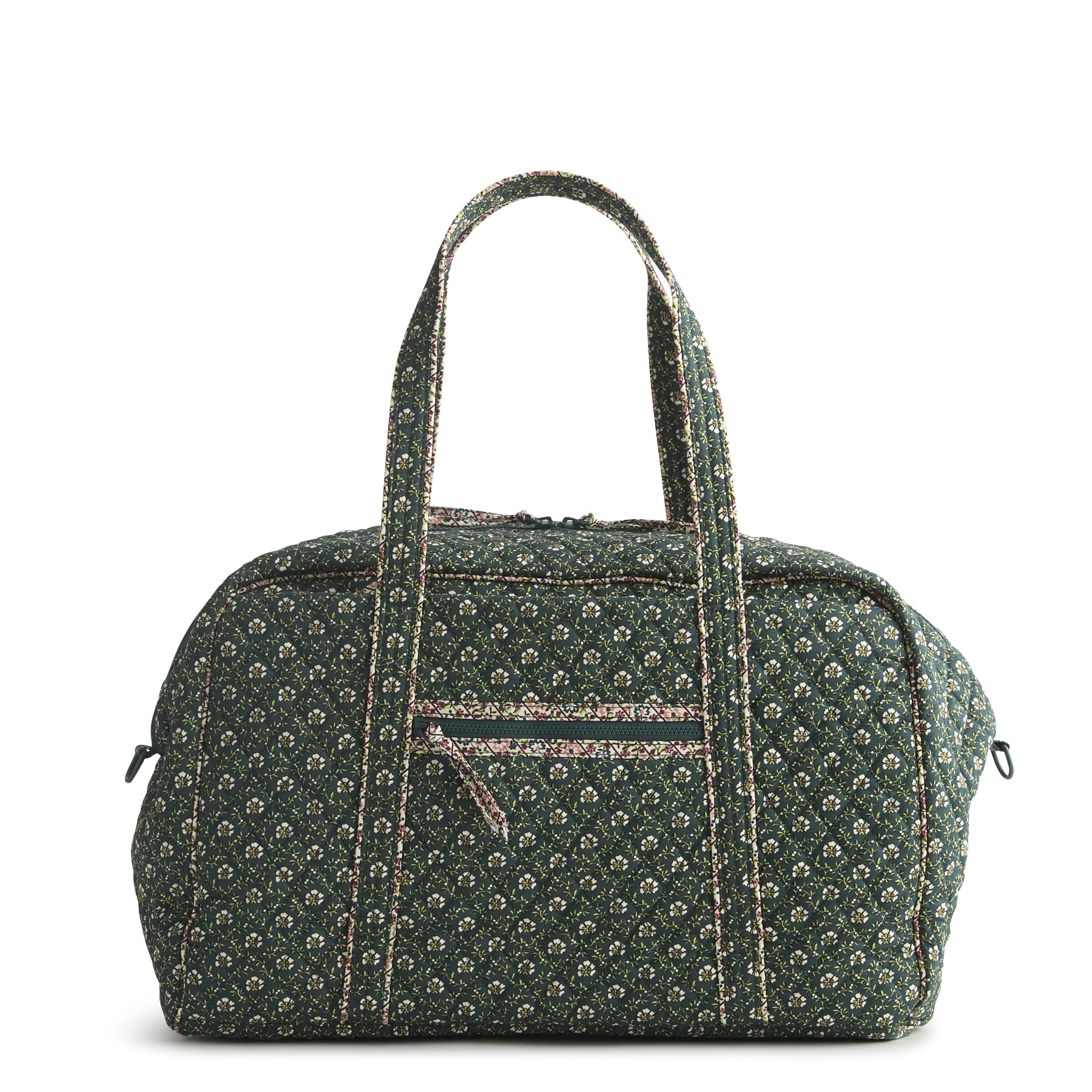 Vera Bradley Premium Cotton Miramar Weekender Travel Bag – Quilted Carry-On with Laptop Pocket & Trolley Sleeve (Mistletoe Lattice)