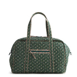 Vera Bradley Premium Cotton Miramar Weekender Travel Bag – Quilted Carry-On with Laptop Pocket & Trolley Sleeve (Mistletoe Lattice)