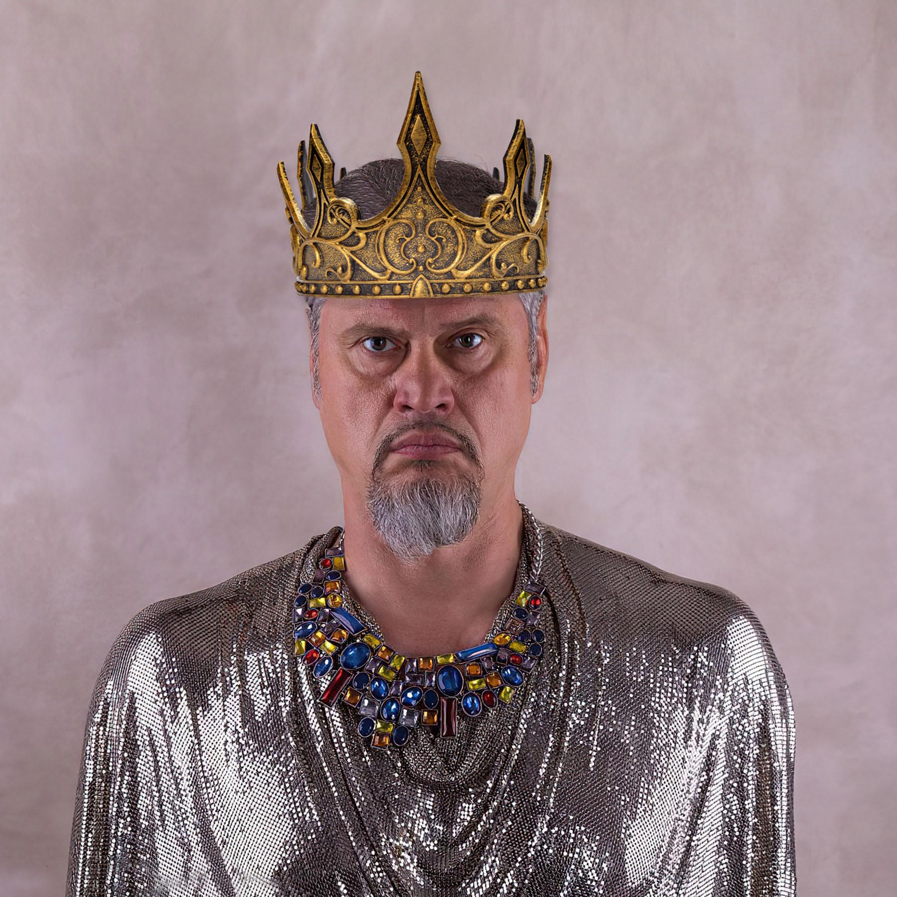 Gold Royal King Crown – Adjustable Foam Crown for Halloween, Cosplay & Medieval Costumes 👑✨