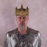 Gold Royal King Crown – Adjustable Foam Crown for Halloween, Cosplay & Medieval Costumes 👑✨