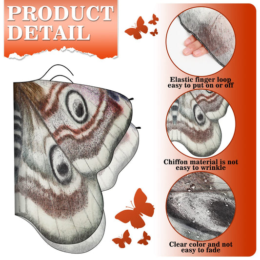 Butterfly Wings & Moth Antenna Costume Set for Women – Chiffon Cape with Headband (Halloween & Cosplay Accessory)