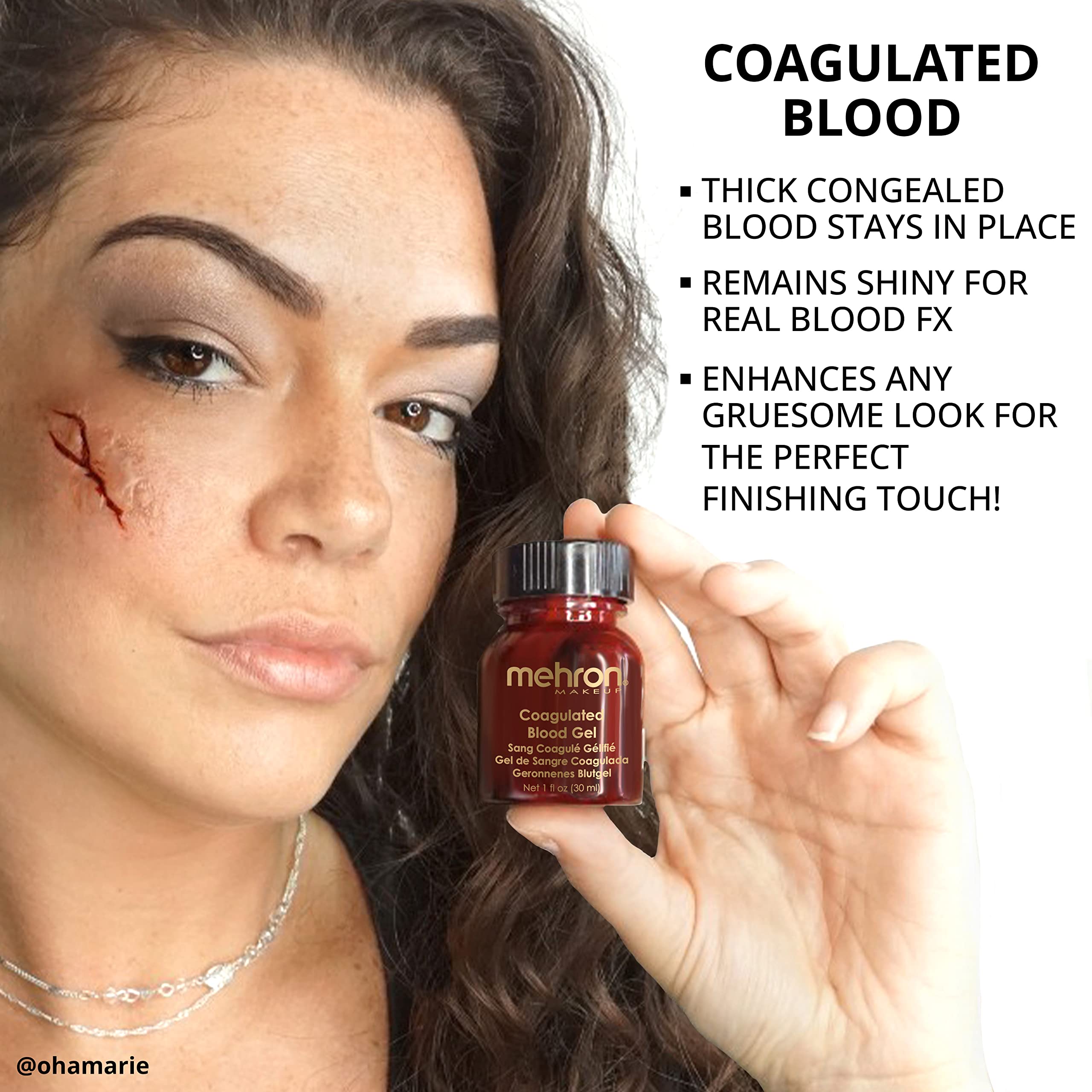 Mehron Coagulated Blood Gel – Professional Thick Fake Blood for Halloween, SFX & Cosplay Makeup