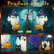 Solar Lighted Halloween Garden Flag – 12x18" Double-Sided Ghost Design in Green with 8 LED Lighting Modes
