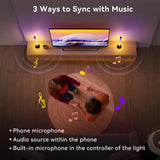LotusLamp RGBW TV LED Light Bars with Audio Sync, 64+ Dynamic Modes & App Control – White + Black