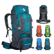 Tgpao 80L Waterproof Hiking Backpack with Air Cushion Suspension – Large Capacity Trekking Rucksack, Lake Blue
