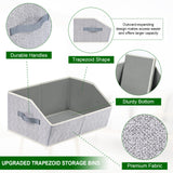 Homsorout Closet Organizer Bins (6-Pack) – Trapezoid Fabric Storage Cubes with Handles, Collapsible Shelf Organizers (Light Gray / Blended)