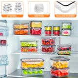 Airtight Food Storage Containers Set – 20 Piece Stackable Clear Meal Prep Containers with Lids