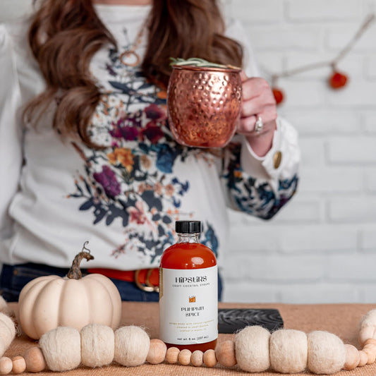 HipStirs Pumpkin Spice Syrup – All-Natural Vegan Drink Mix for Coffee, Cocoa & Cocktails (8 oz)