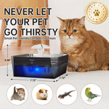 Veken 50oz Stainless Steel Cat Water Fountain – Award-Winning Quiet Hydration System for Small Pets