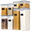 Airtight Food Storage Containers Set – 8 Piece Stackable Pantry Canisters with Lids & Labels