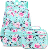 Floral Lake School Backpack Set with Insulated Lunch Bag