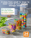 Airtight Food Storage Containers Set – 24 Piece Stackable Pantry Canisters with Lids, Labels & Marker