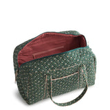 Vera Bradley Premium Cotton Miramar Weekender Travel Bag – Quilted Carry-On with Laptop Pocket & Trolley Sleeve (Mistletoe Lattice)