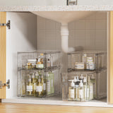 Clear Stackable Acrylic Drawer Organizer Set – Dual Size Pull-Out Storage Bins for Pantry, Bathroom & Cabinets