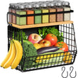 OFIRAY Magnetic Refrigerator Shelf with Wood Lid – Large Capacity Pantry & Produce Organizer for Kitchen