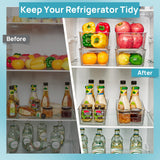 Clear Storage Organizer Bins with Lids & Handles – Stackable Refrigerator and Pantry Containers (12” Size)