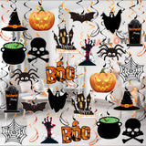 Halloween Hanging Swirl Decorations – 60PCS Ceiling Foil & Card Set with Ghosts, Bats, Pumpkins & Spiders