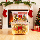 Extra Large Clear Storage Bin with Lid – 72QT / 68L Stackable Plastic Storage Box