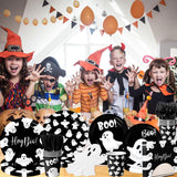 Black Ghost Halloween Tableware Set – 144 Pcs Disposable Plates, Cups, Napkins & Cutlery with Cute Boo Ghost Design for Party & Baby Shower