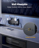 SUPERDANNY Heavy Duty Surge Protector Power Strip with 18 AC Outlets, 4 USB Ports & Flat Plug Wall Mount Extension Cord