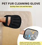 Electrostatic Pet Hair Remover Glove with Five-Finger Design, Reusable Fur Cleaning Mitt for Furniture, Clothing, Carpets, and Car Interiors