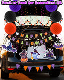 Halloween Party Decoration Set – 7.2ft Banner, Hanging Swirls, Flags & Garland Kit (50+ Pieces) for Indoor & Outdoor Festive Décor